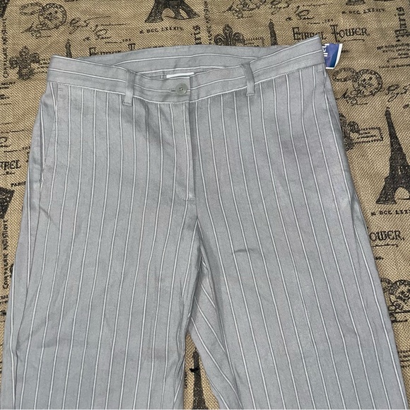 J.Jill NWT! Linen Stretch Gray/White Straight Leg Crop Pant Size 10 - Picture 6 of 14